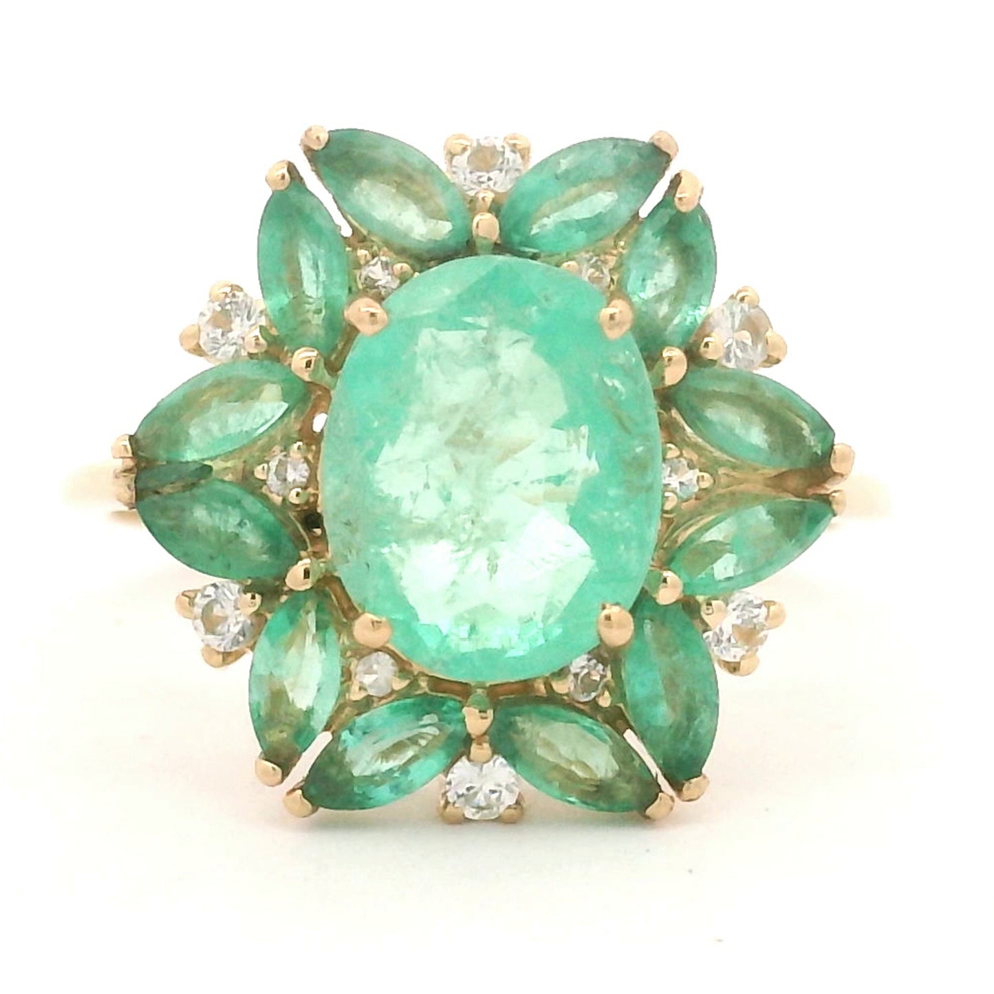 3.35 Ct Oval Emerald 14K Gold Ring