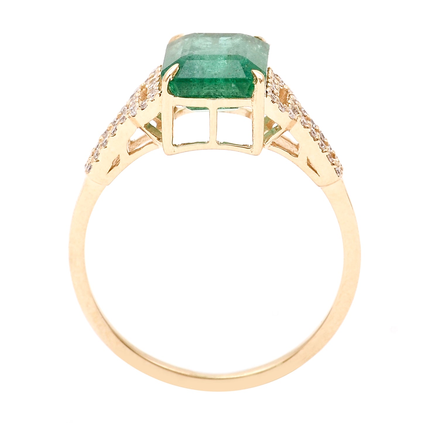 2.39 Ct Octagon Natural Emerald 14K Gold Ring