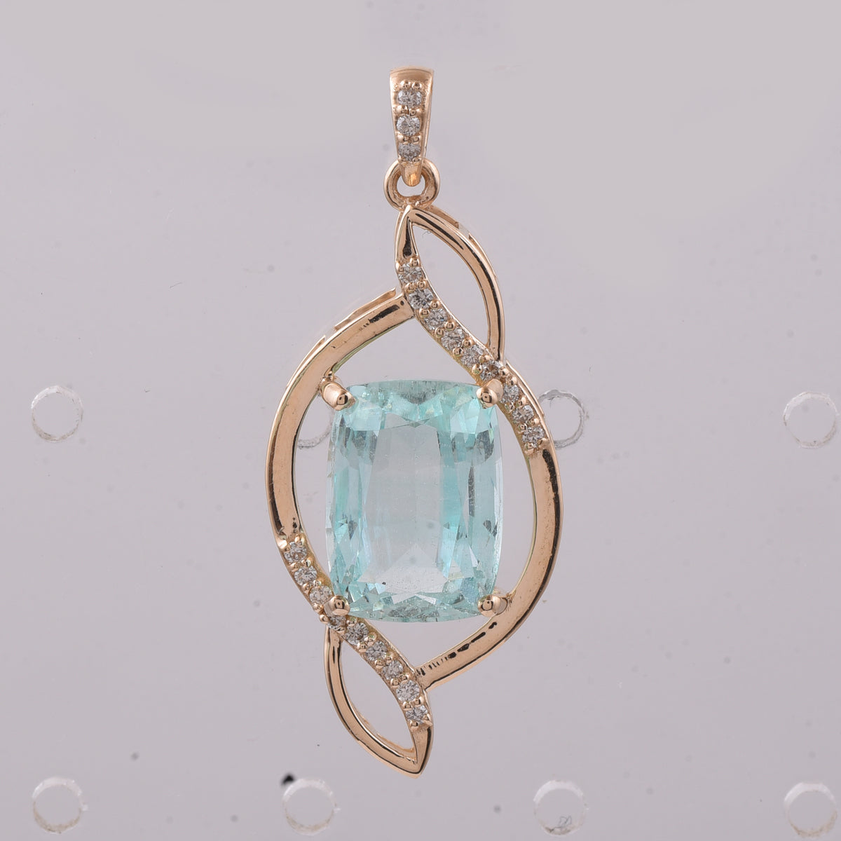 4.18 Ct Cushion Natural Emerald 14K Gold Pendant