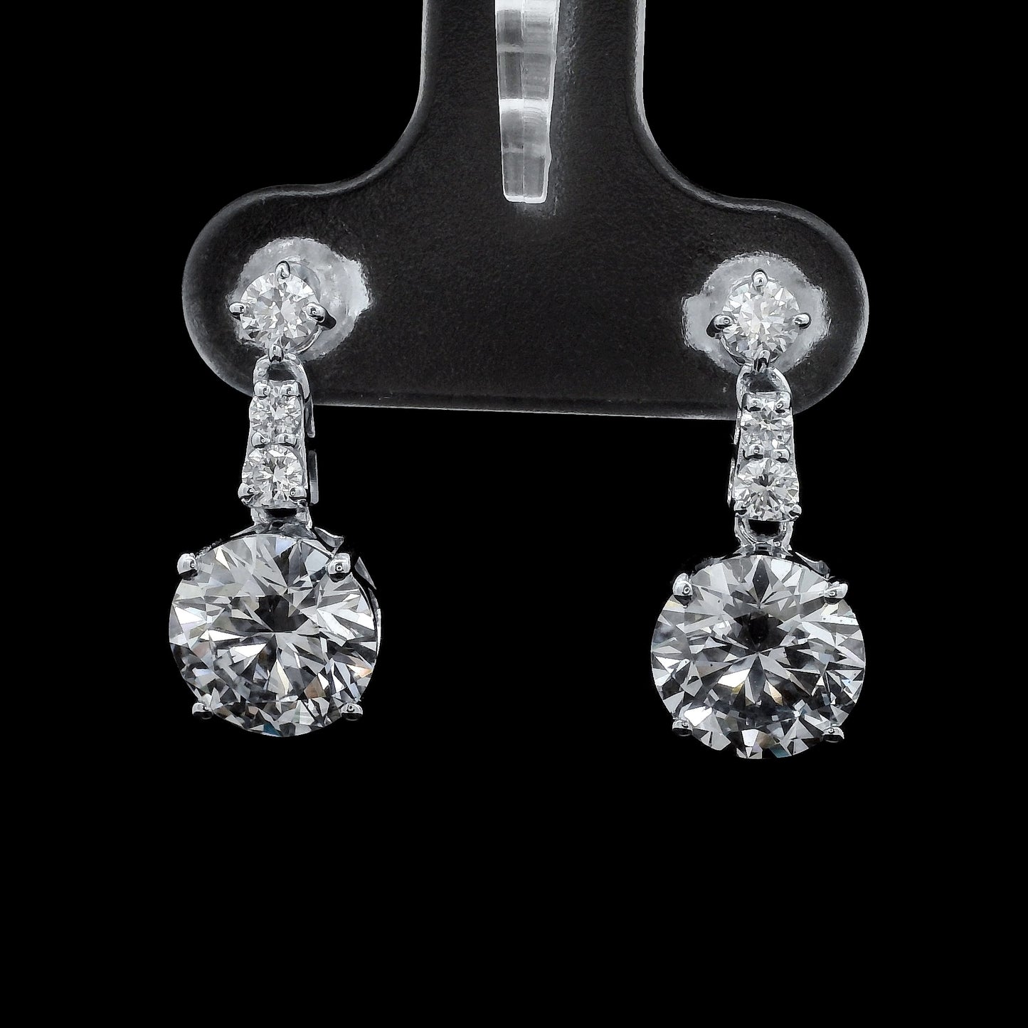 3.41 Carats Lab Grown Diamond 14K Gold Earrings