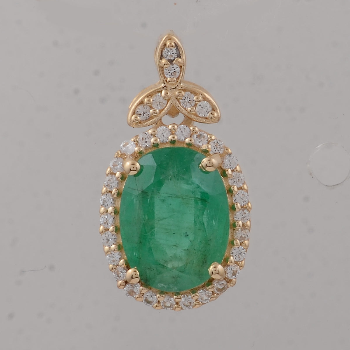 1.47 Ct Oval Emerald 9K Gold Pendant