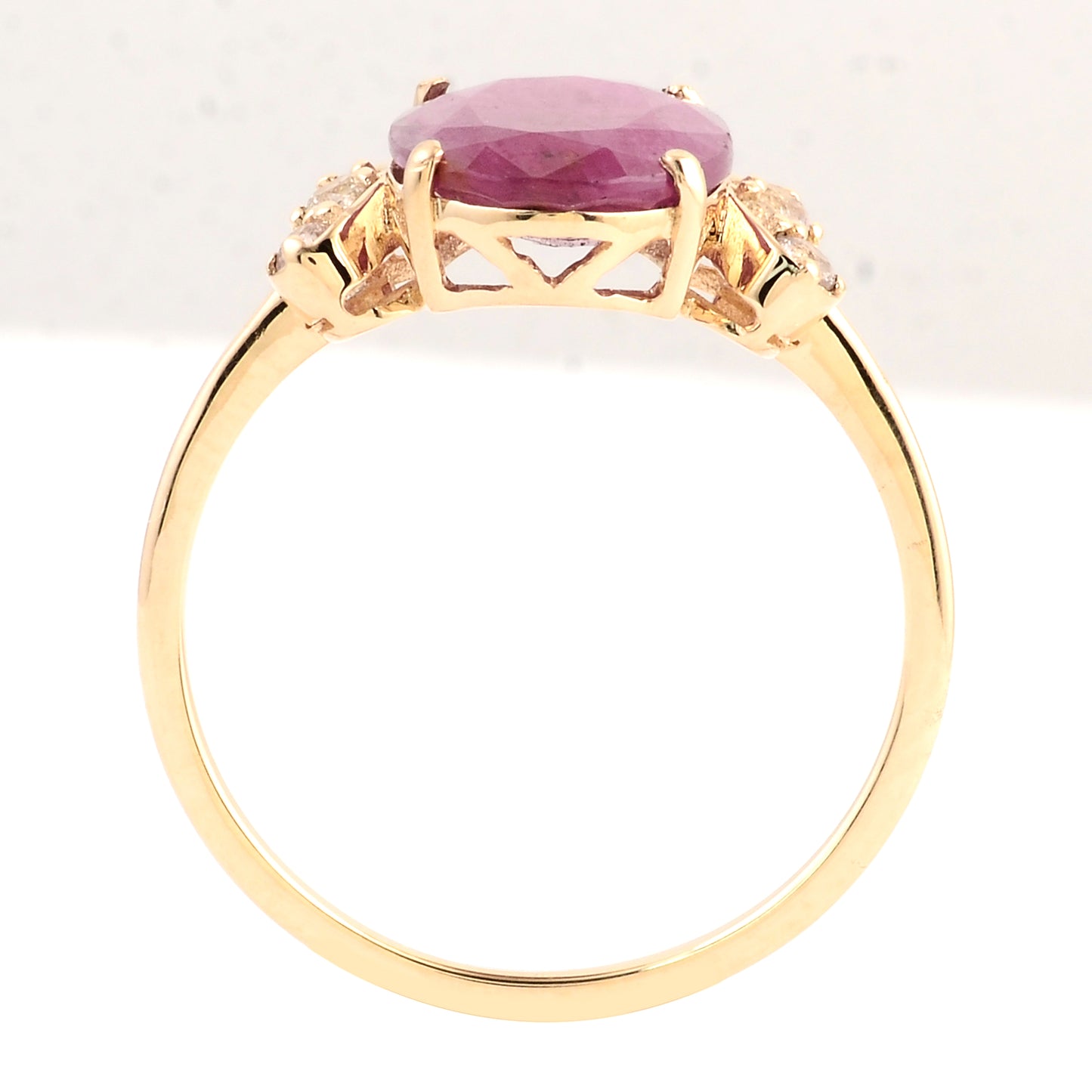 3.41 Ct Oval Ruby 14K Gold Ring
