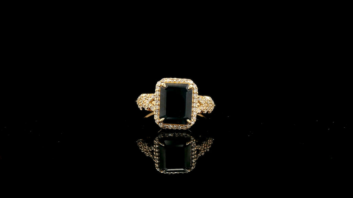 2.67 Ct Octagon Natural Sapphire 14K Gold Ring