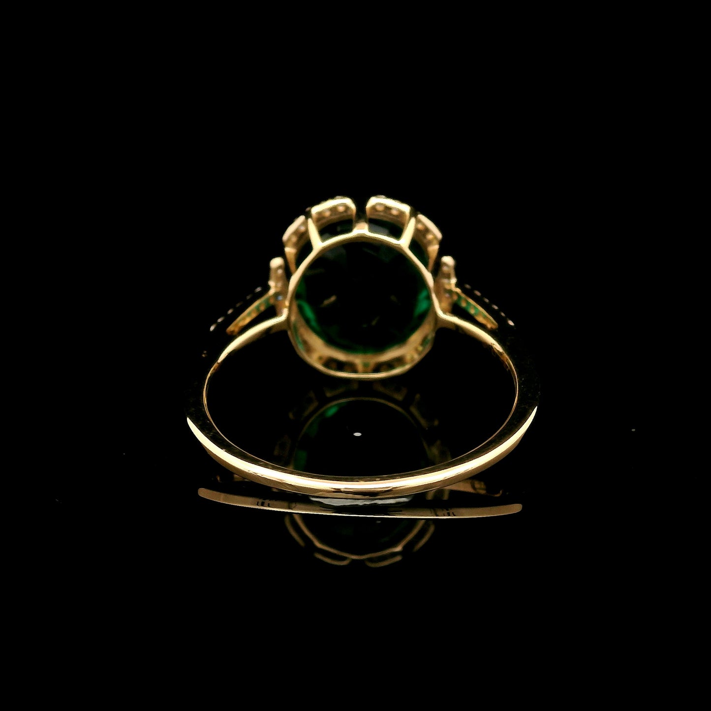 2.98 Ct Oval Mixed Cut Lab Grown Emerald 14K Gold Ring