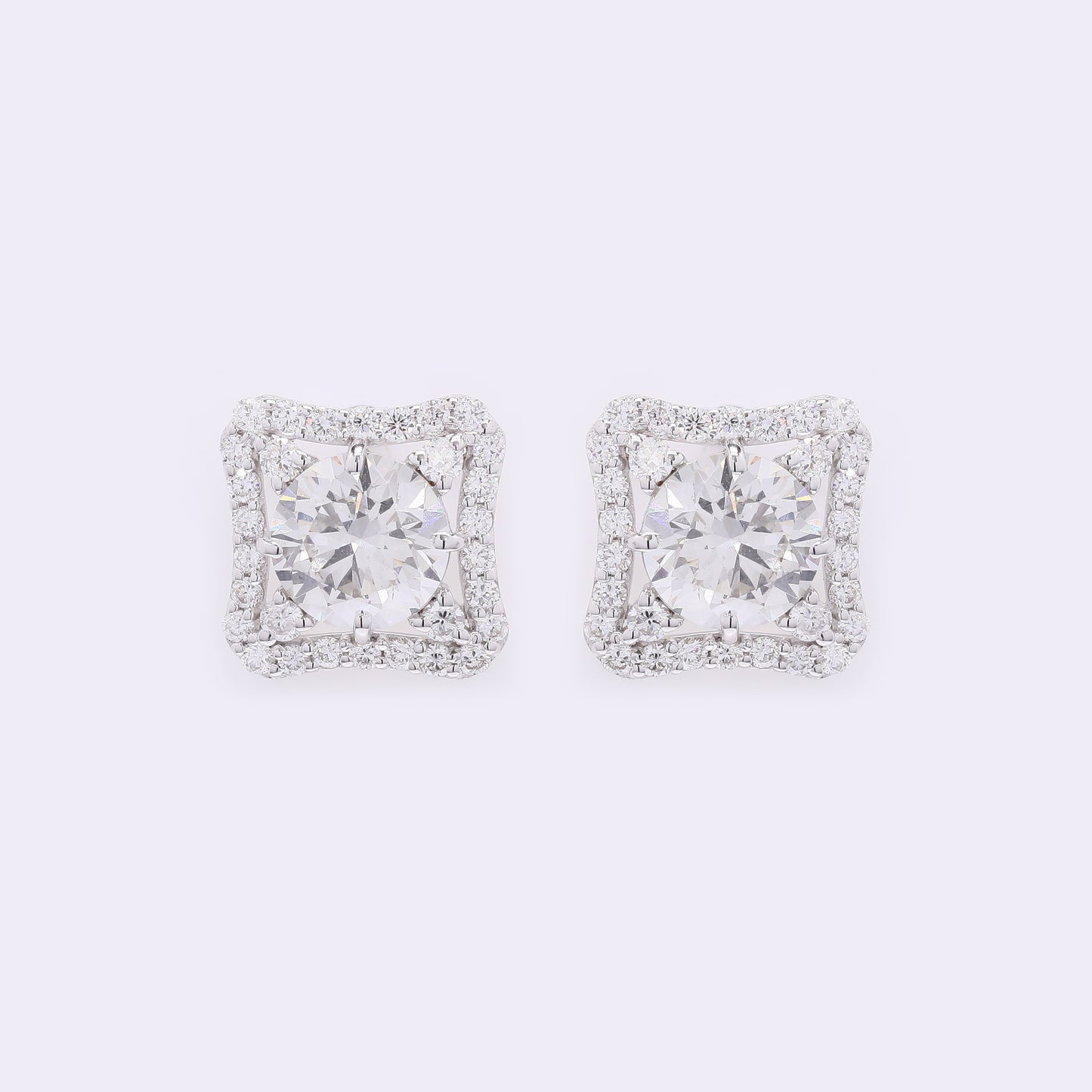 3.97 Carats Lab Grown Diamond 14K Gold Earrings