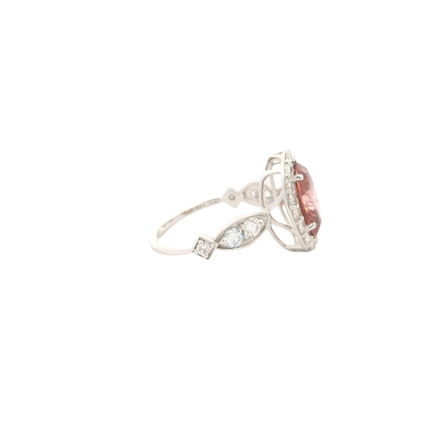 2.87 Carats Pink Lab Grown Diamond 14K Gold Ring