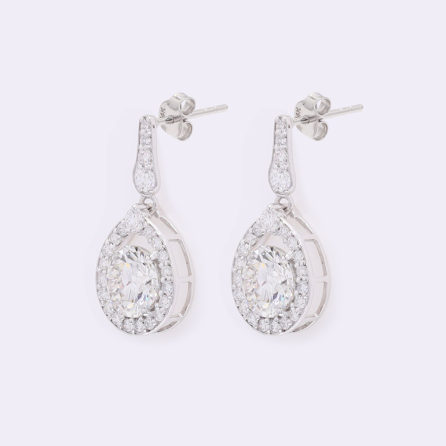 3.79 Carats Lab Grown Diamond 14K Gold Earrings