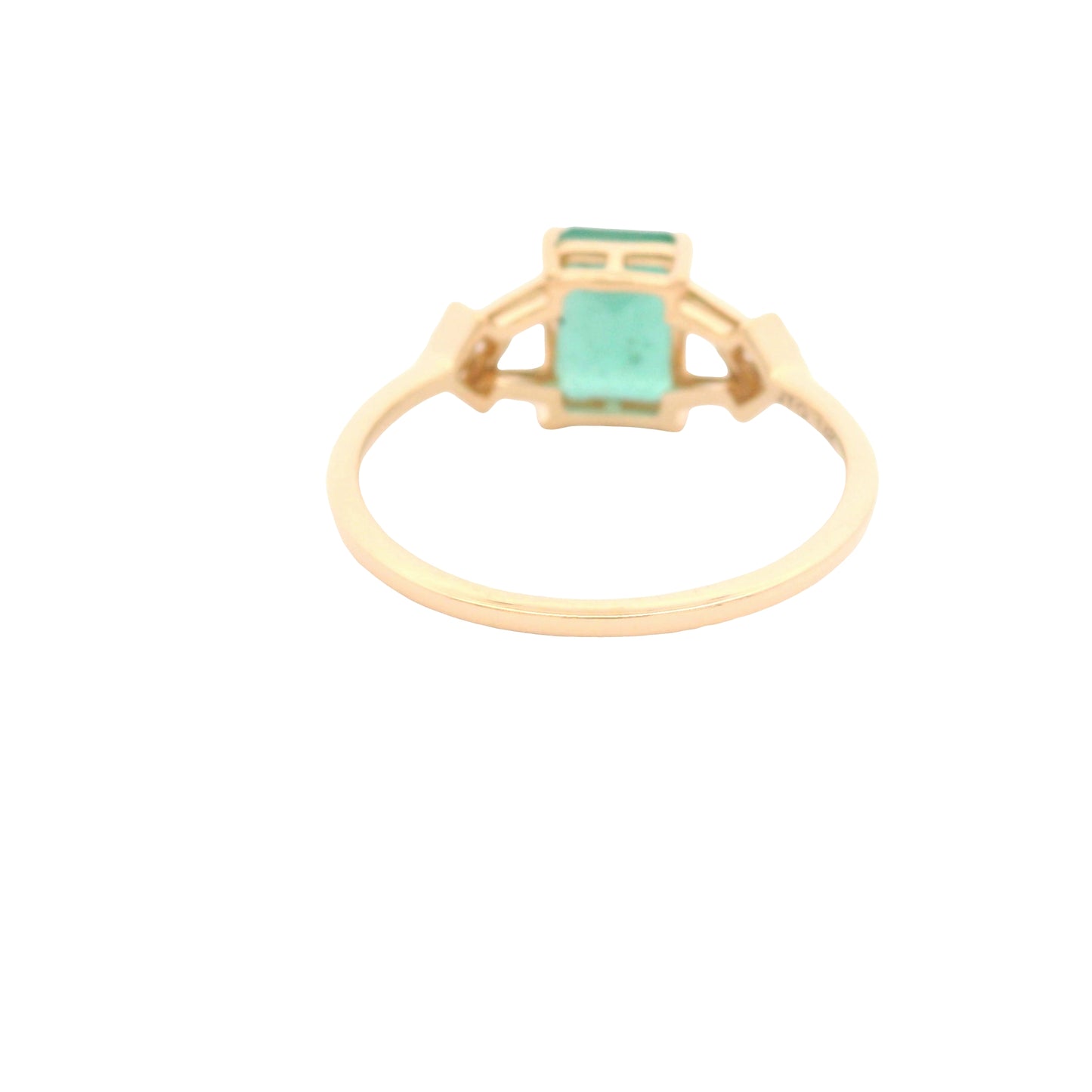 1.49 Ct Octagon Emerald 14K Gold Ring