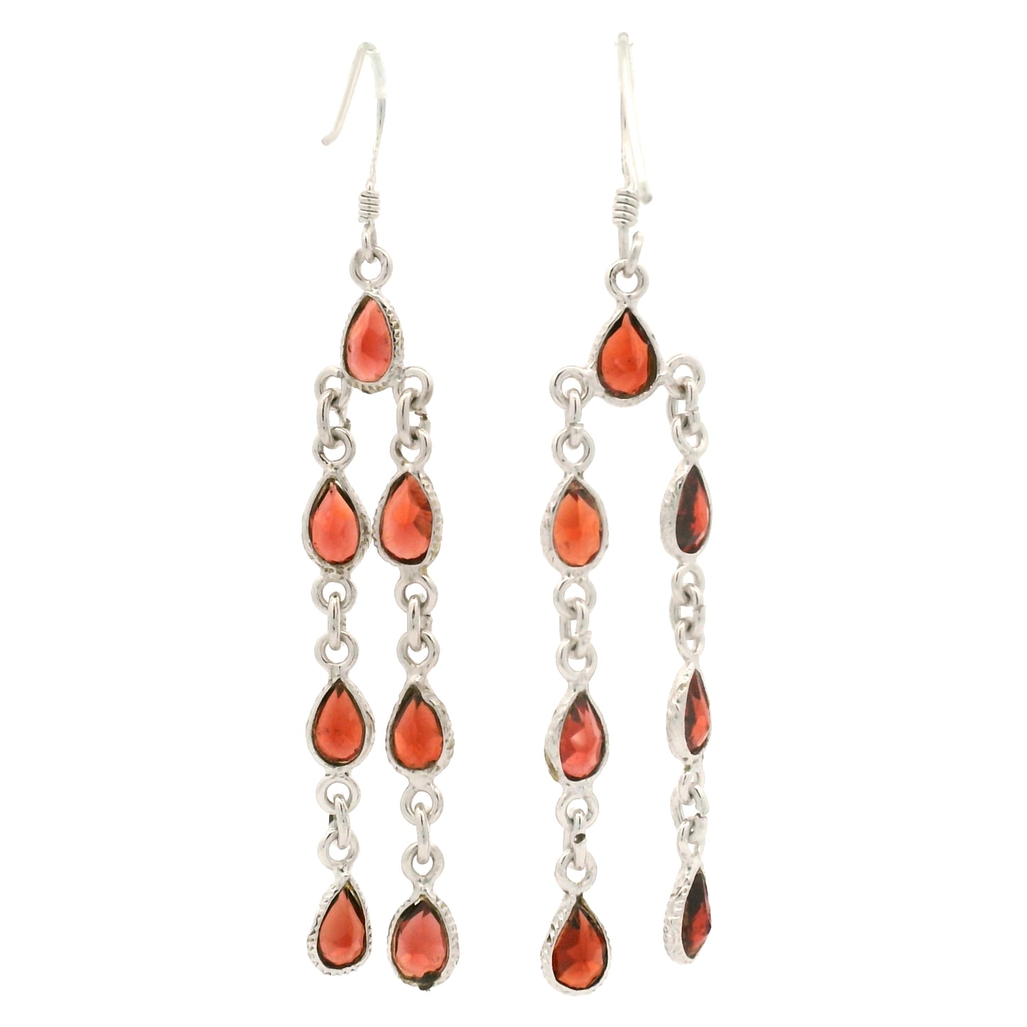 10.77 Ct Garnet 925 Sterling Silver Earrings