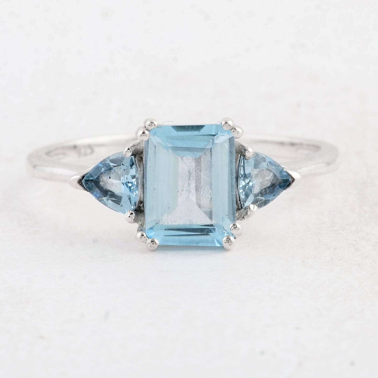1.79 Ct Octagon Swiss Blue Topaz 925 Sterling Silver Ring