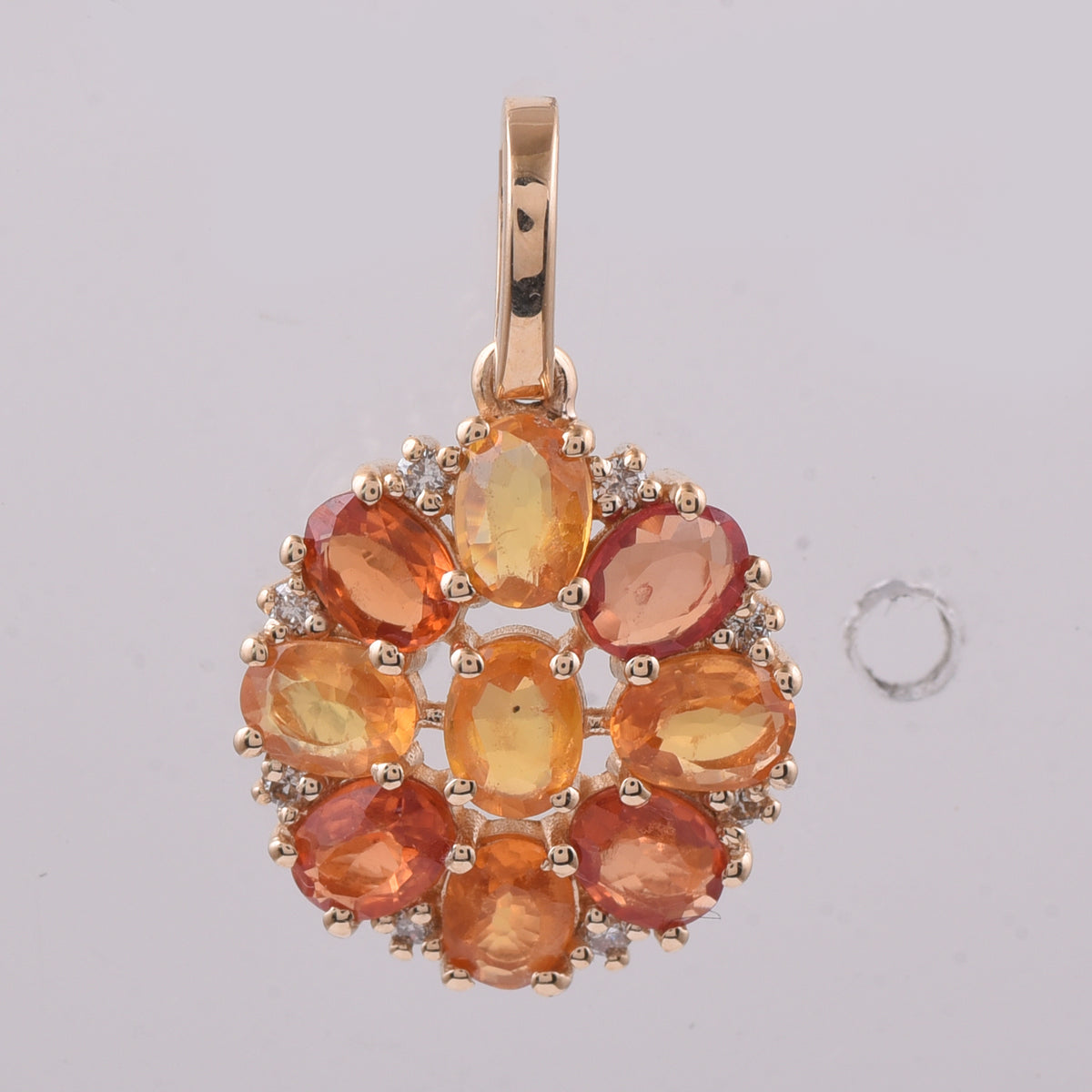 1.66 Ct Oval Natural Multi Coloured Sapphire 14K Gold Pendant