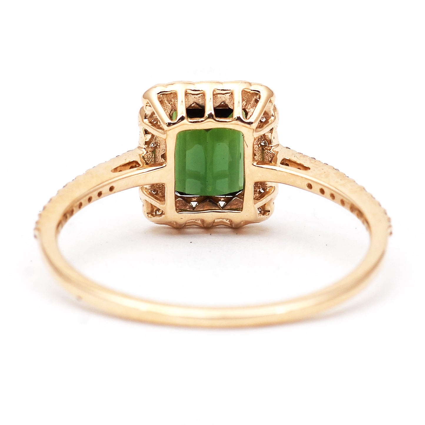 1.35 Ct Octagon Step Cut Natural Tourmaline 14K Gold Ring