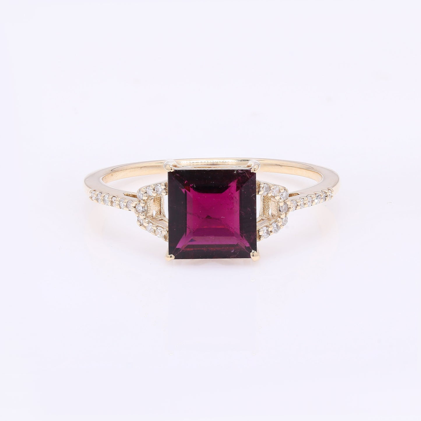 1.50 Ct Square Step Cut Natural Tourmaline 14K Gold Ring