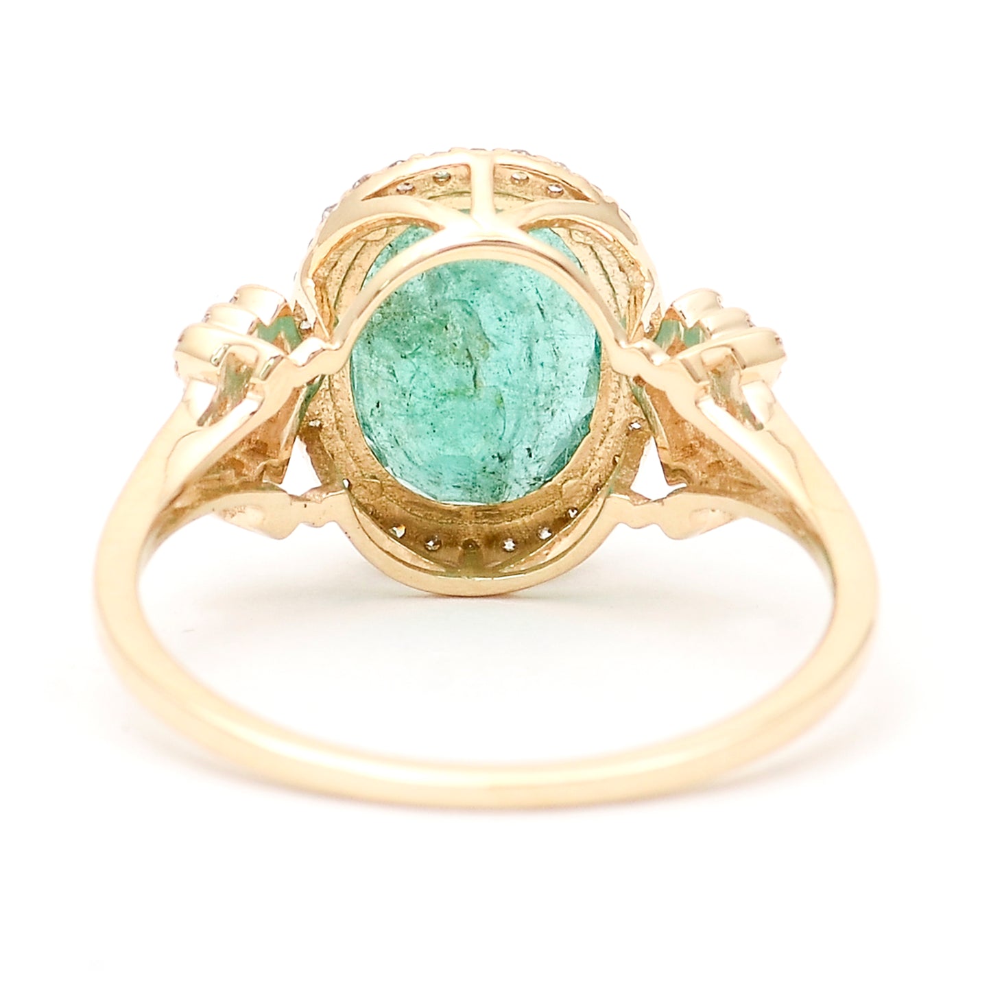 2.53 Ct Oval Natural Emerald 14K Gold Ring