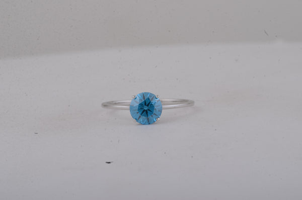 1.08 Carats Blue Lab Grown Diamond 14K Gold Ring