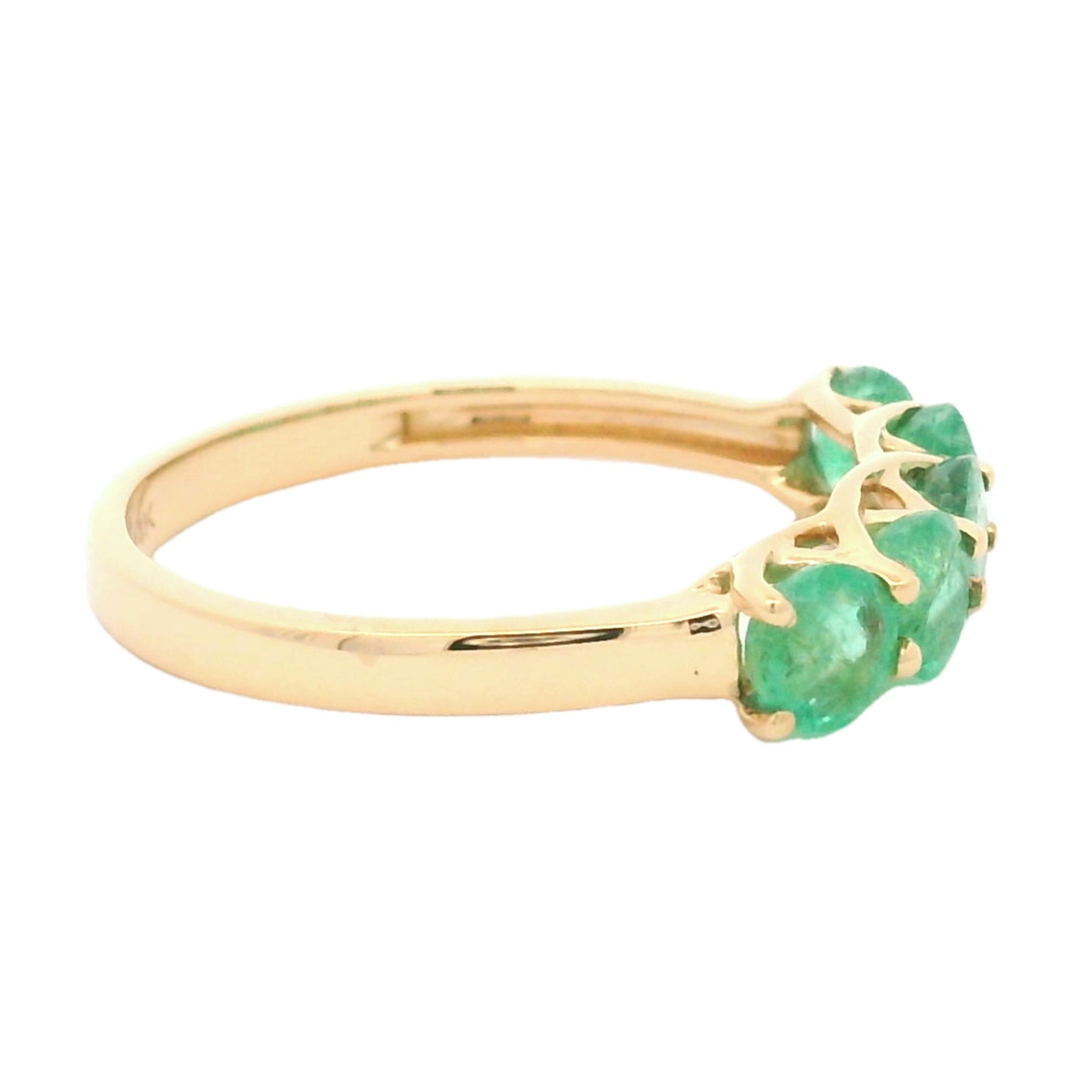 1.29 Ct Round Emerald 14K Gold Ring