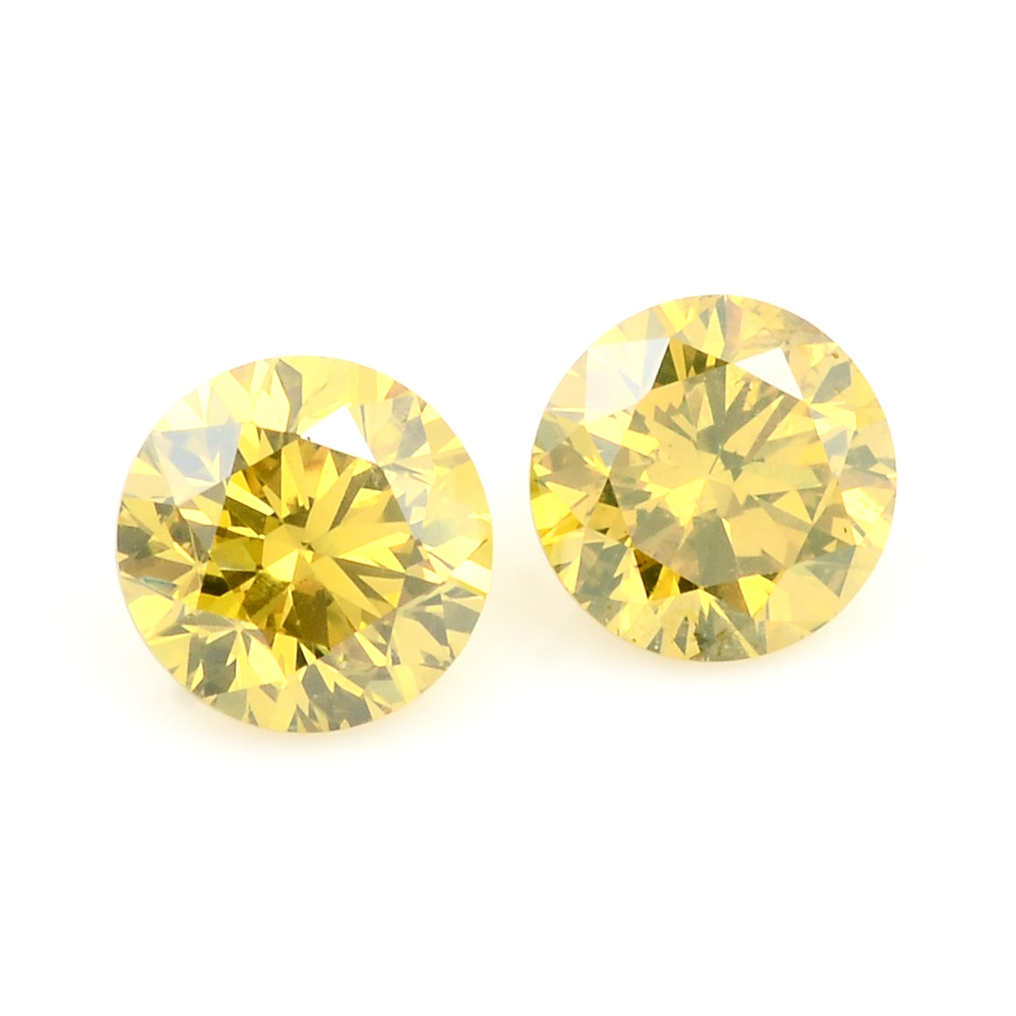 0.50 Yellow Diamond Round Loose Gemstone