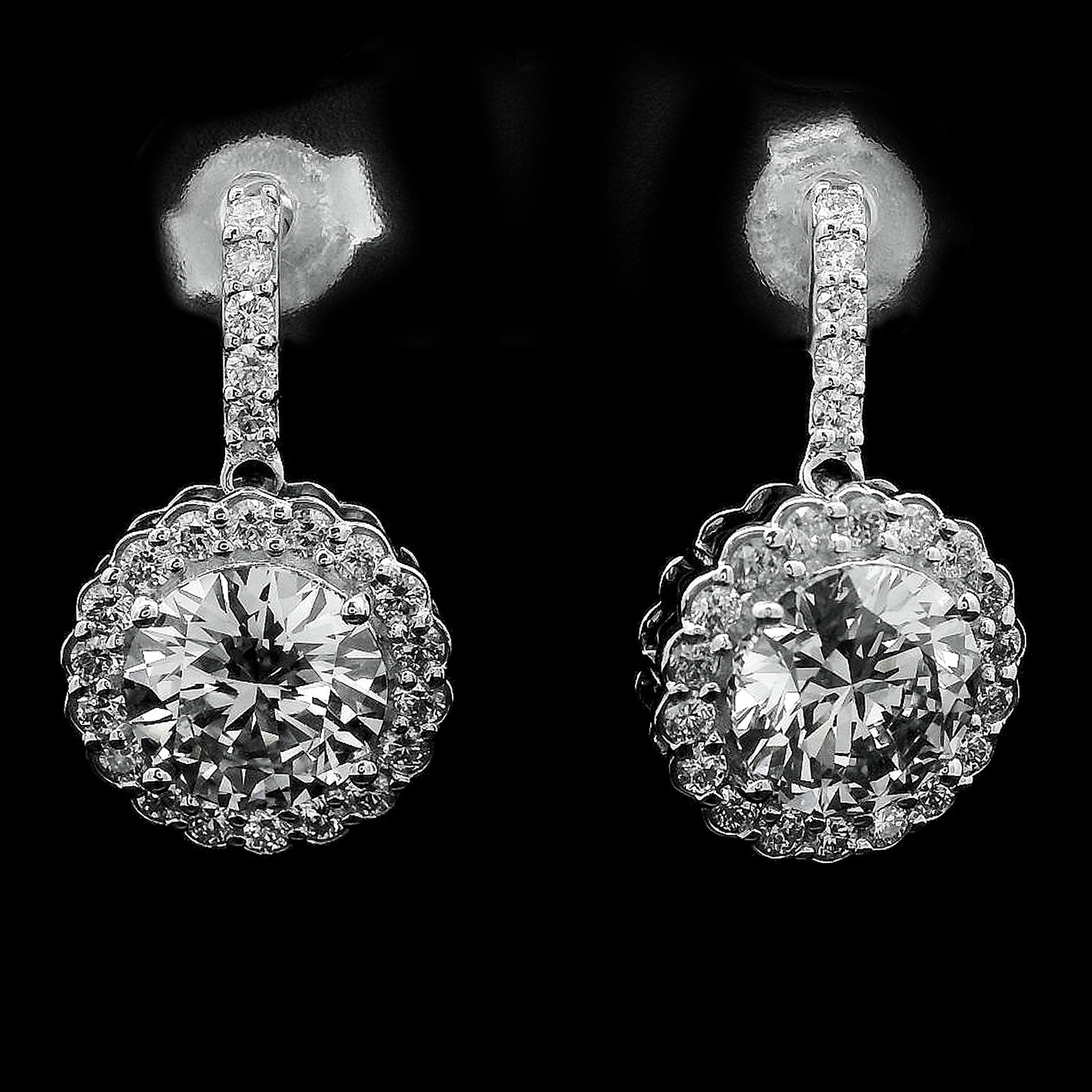 3.71 Carats Lab Grown Diamond 14K Gold Earrings