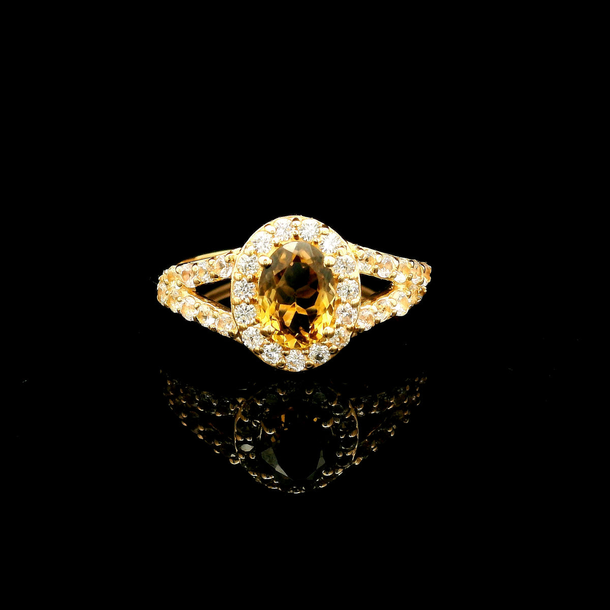 1.34 Ct Oval Tourmaline 14K Gold Ring