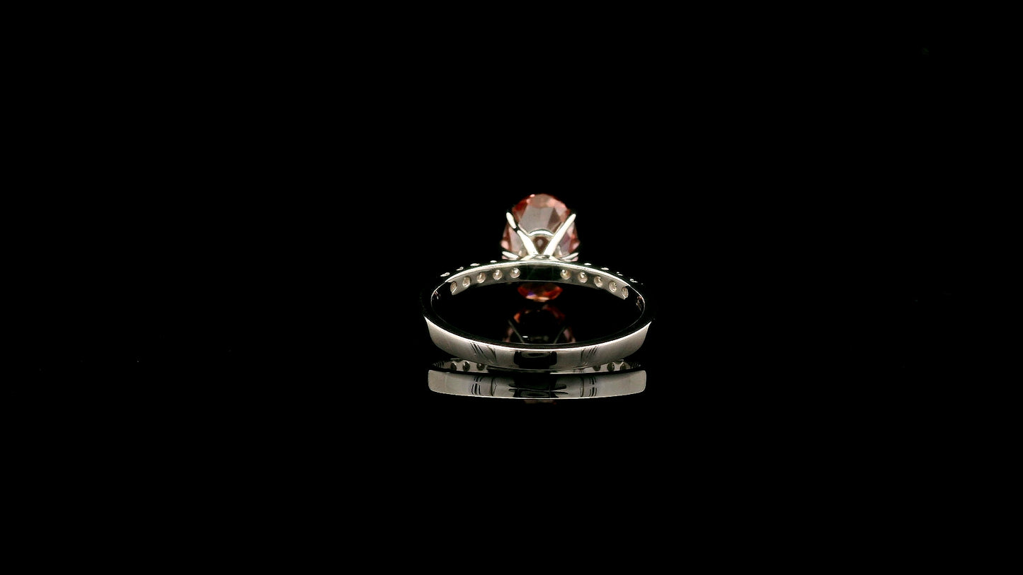 3.29 Carats Pink Lab Grown Diamond 14K Gold Ring