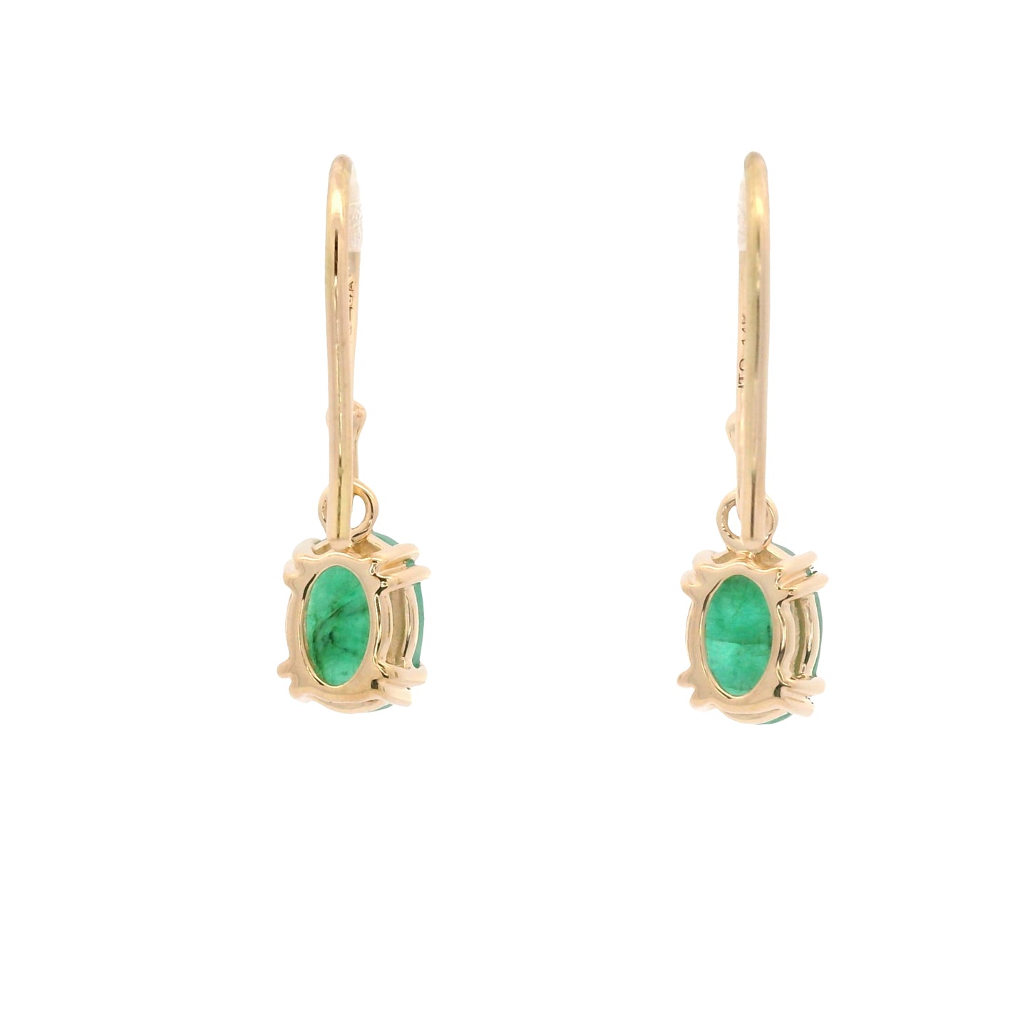 1.87 Ct Oval Emerald 14K Gold Earrings
