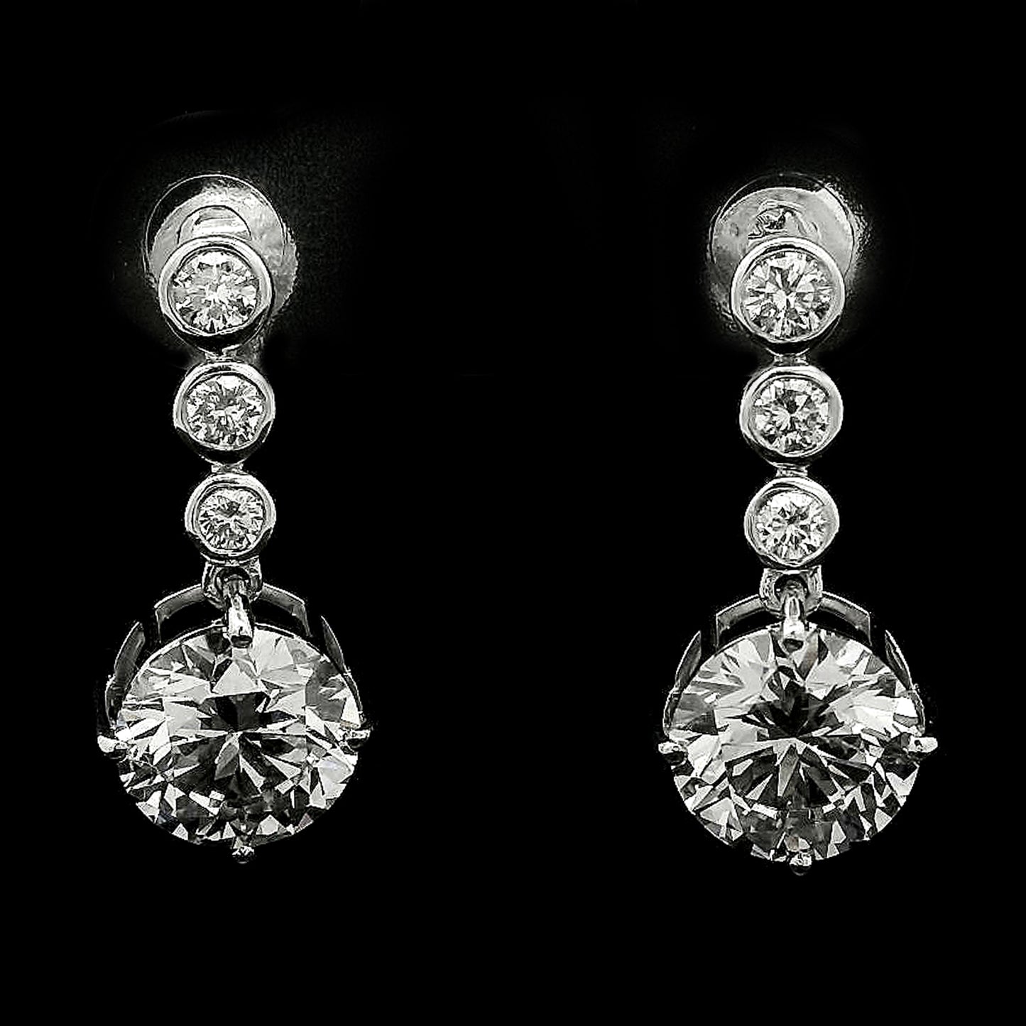 3.35 Carats Lab Grown Diamond 14K Gold Earrings
