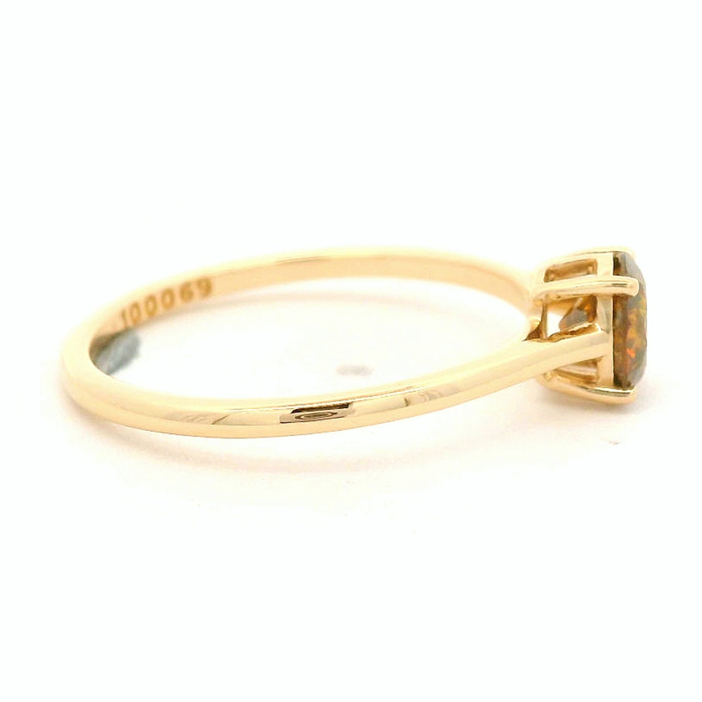 0.67 Ct Round Red Diamond 14K Gold Ring