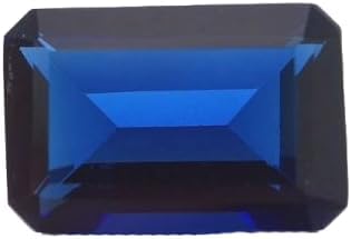 9.76 Carats Lab Grown Blue Sapphire Rectangle Loose Gemstone
