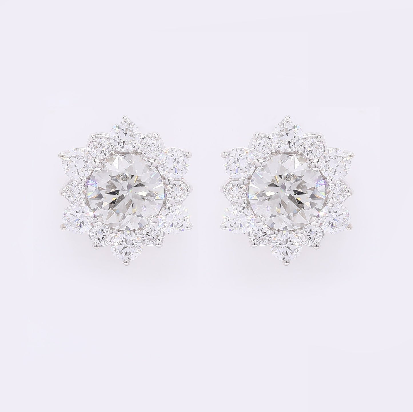 3.49 Carats Lab Grown Diamond 14K Gold Earrings