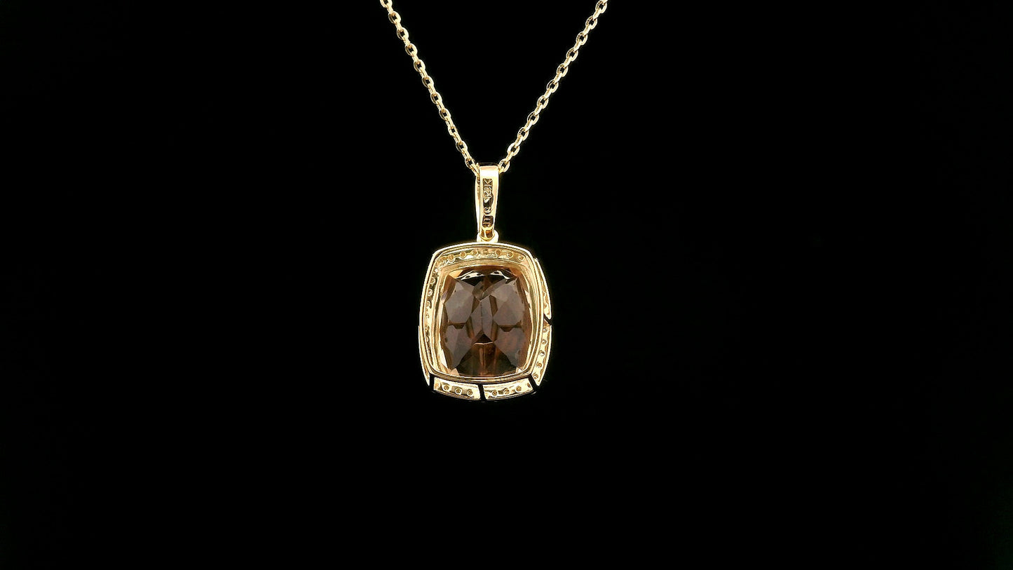 4.25 Ct Cushion Oregon Sunstone 14K Gold Pendant