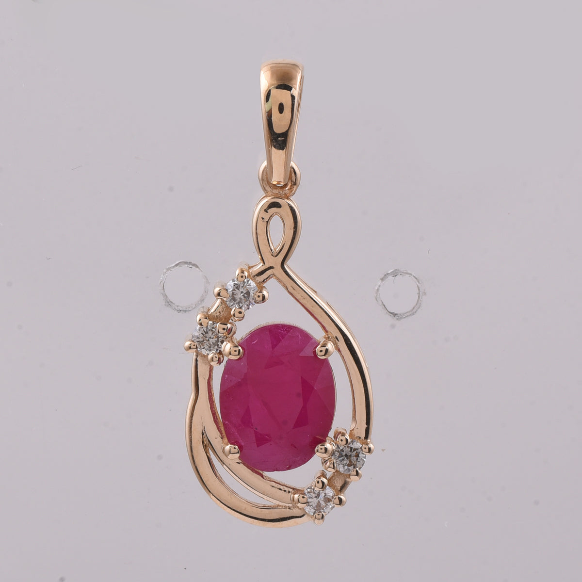 1.72 Ct Oval Natural Ruby 14K Gold Pendant