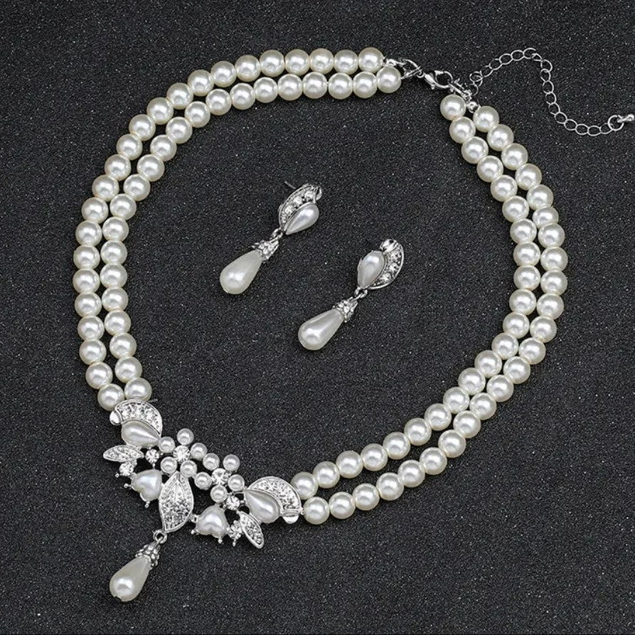 Imitation Pearl Gold Plated Brass Necklace