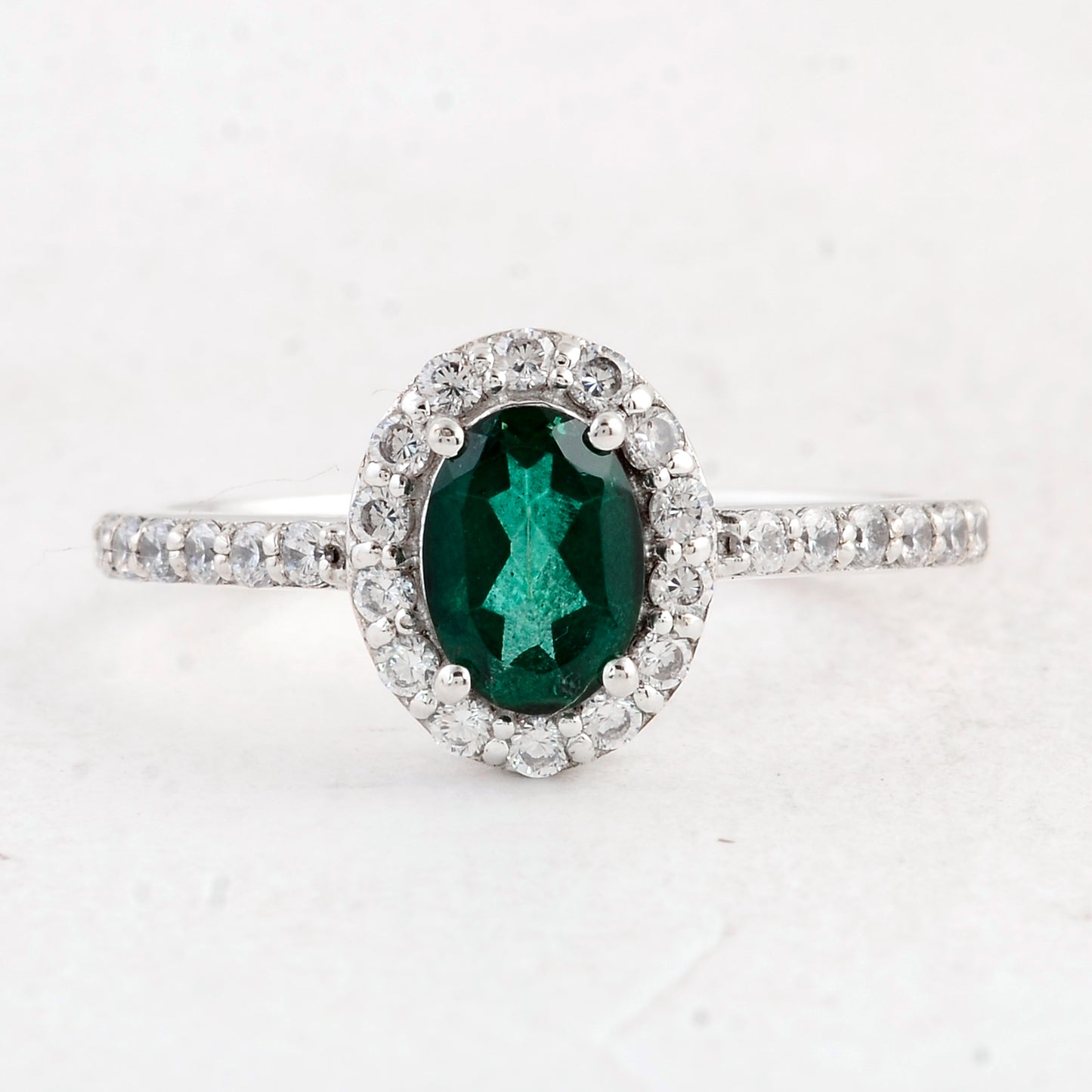 1.62 Ct Oval Green Topaz 925 Sterling Silver Ring