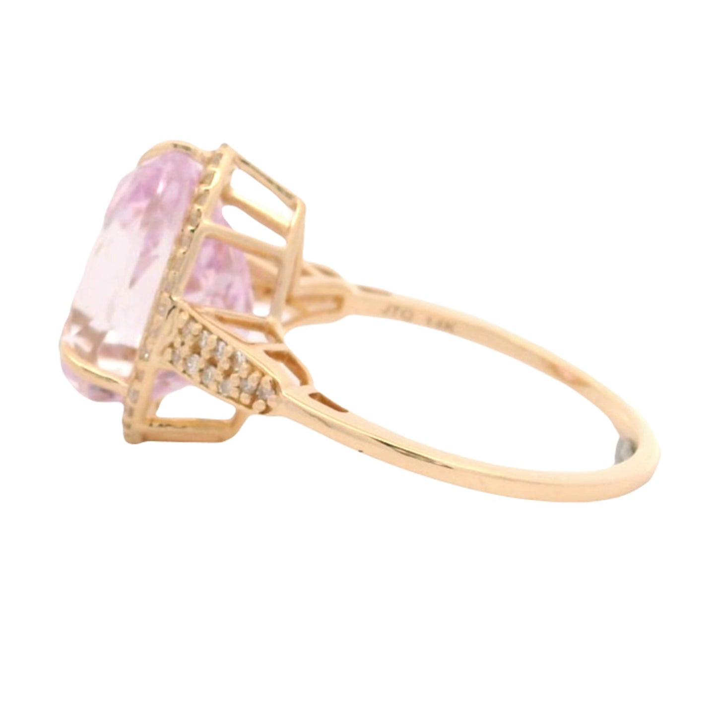 5.42 Ct Pear Kunzite 14K Gold Ring