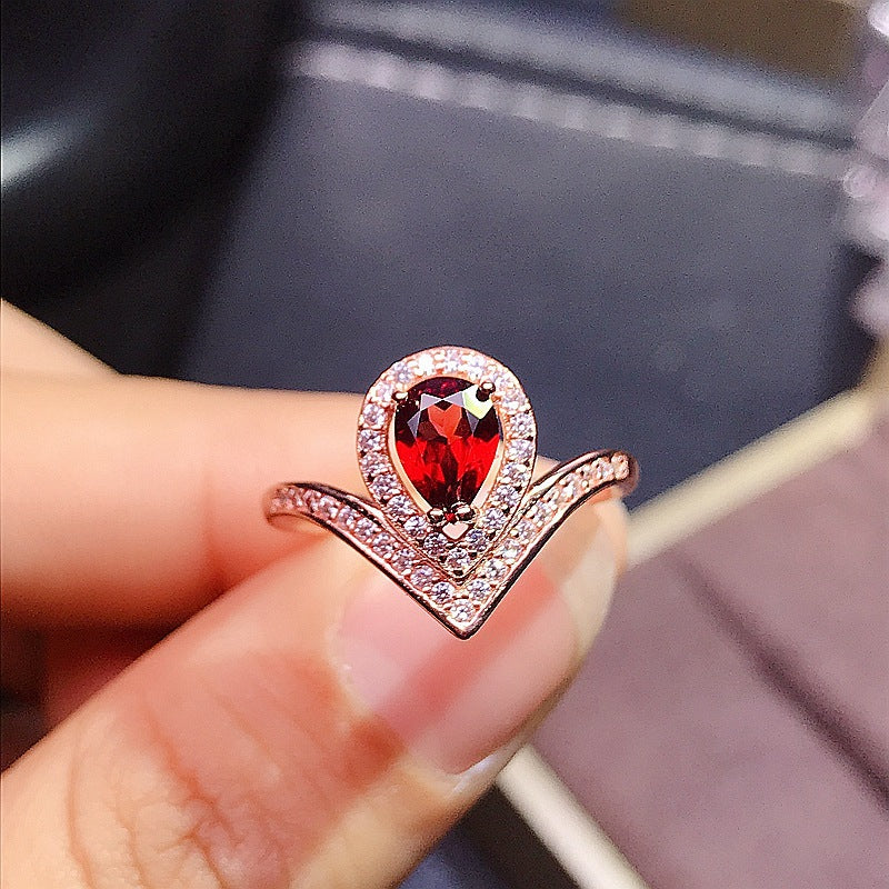 Garnet 925 Sterling Silver Ring