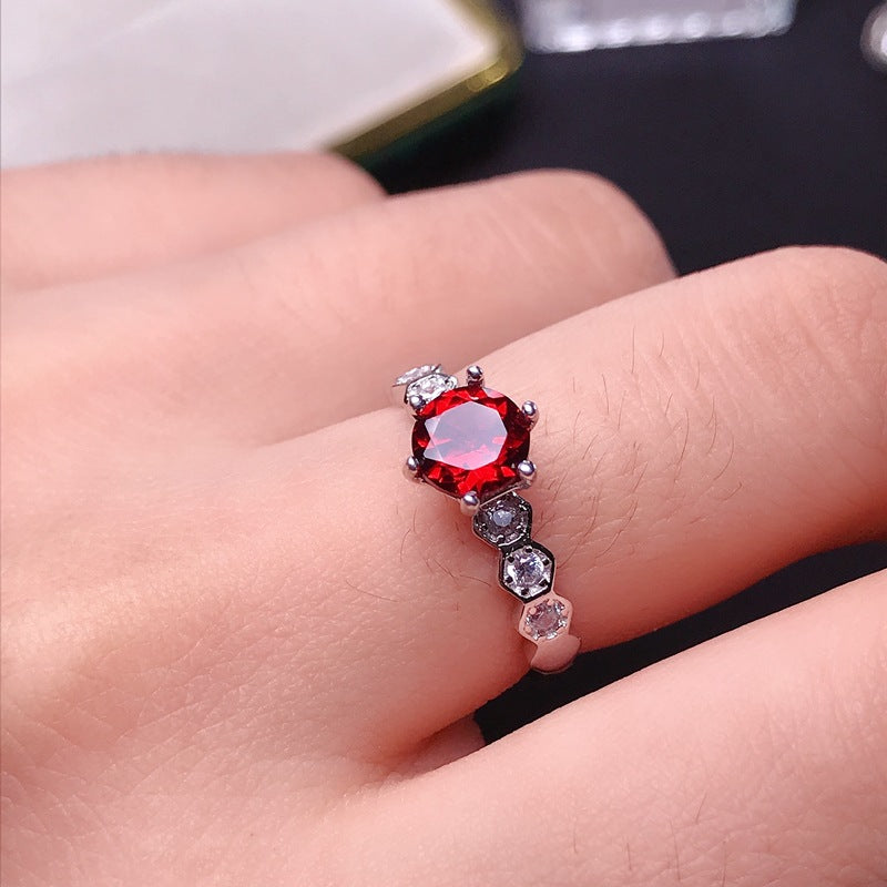 Garnet 925 Sterling Silver Ring