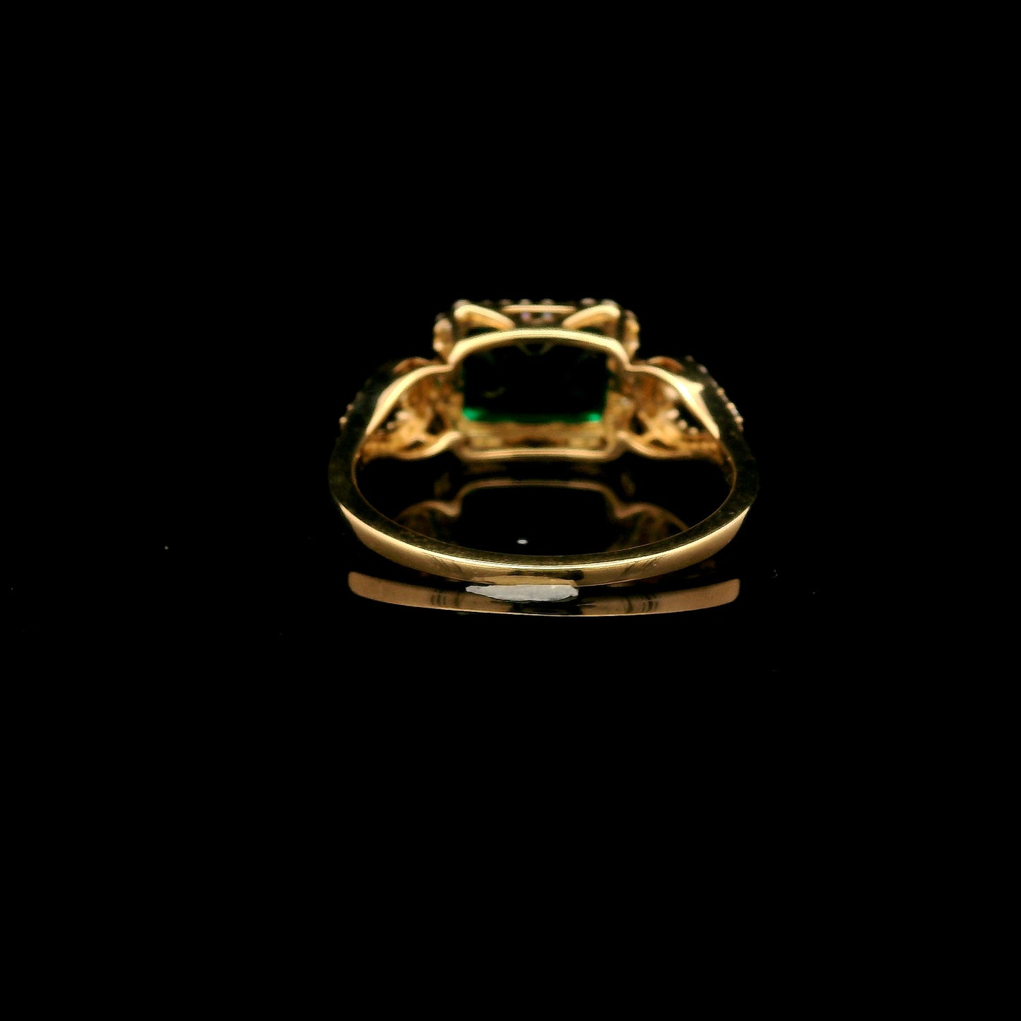 2.18 Ct Emerald Cut Lab Grown Emerald 14K Gold Ring