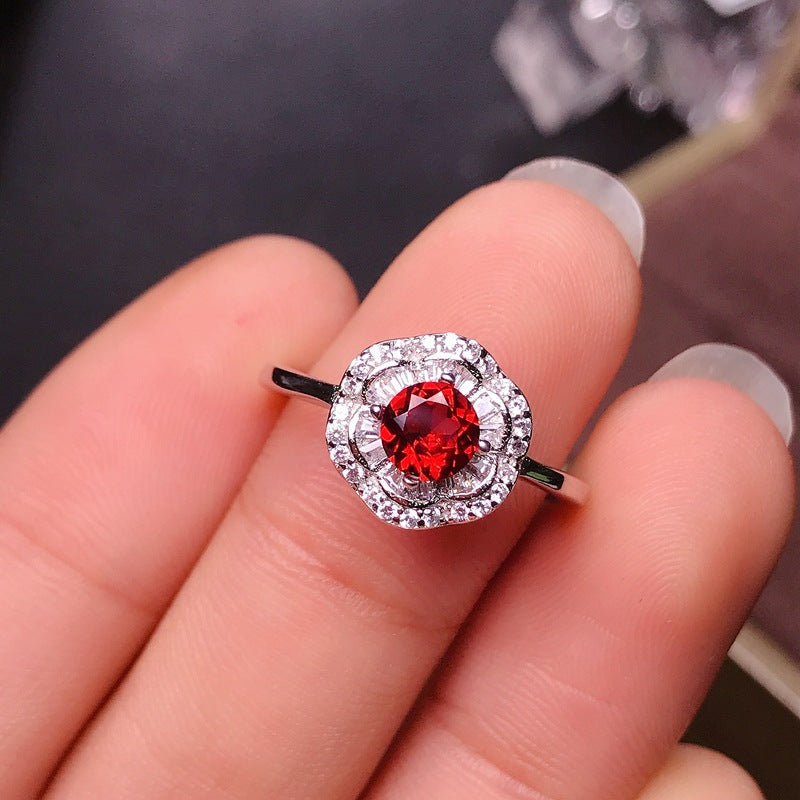 Garnet 925 Sterling Silver Ring