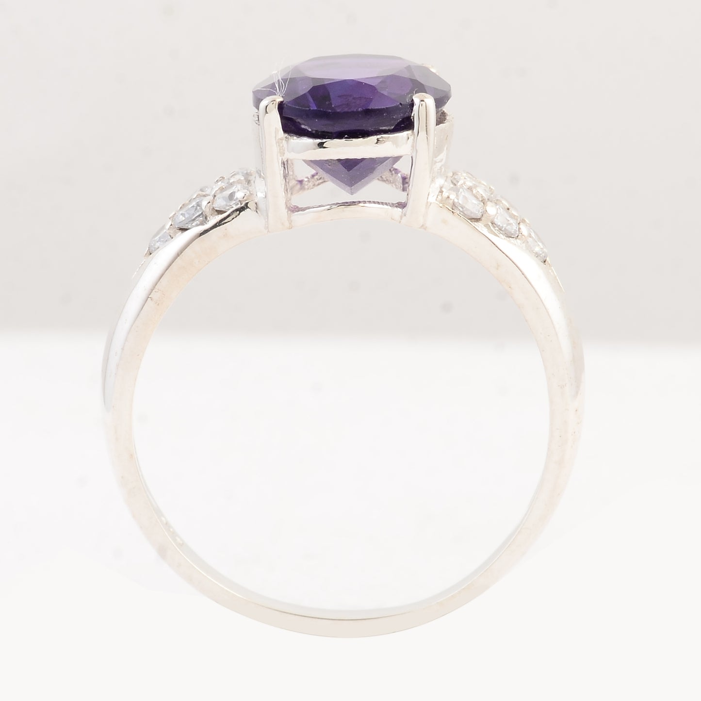 3.71 Ct Oval Amethyst 925 Sterling Silver Ring