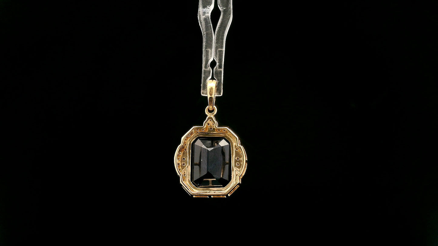 4.36 Ct Octagon Natural Sapphire 14K Gold Pendant