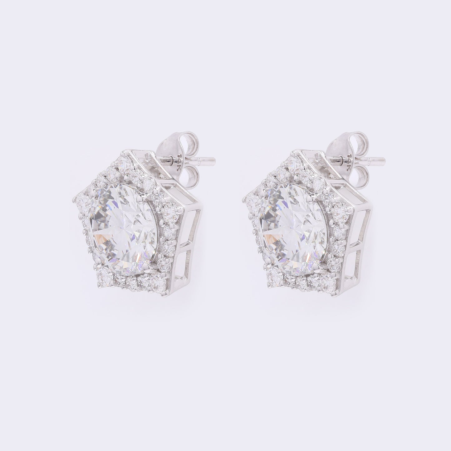 4.42 Carats Lab Grown Diamond 14K Gold Earrings