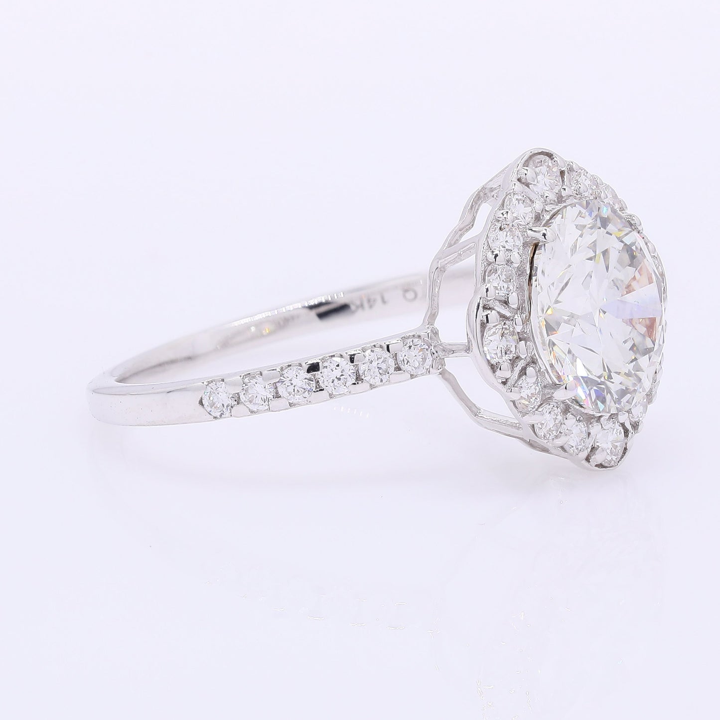2.58 Carats Lab Grown Diamond 14K Gold Ring
