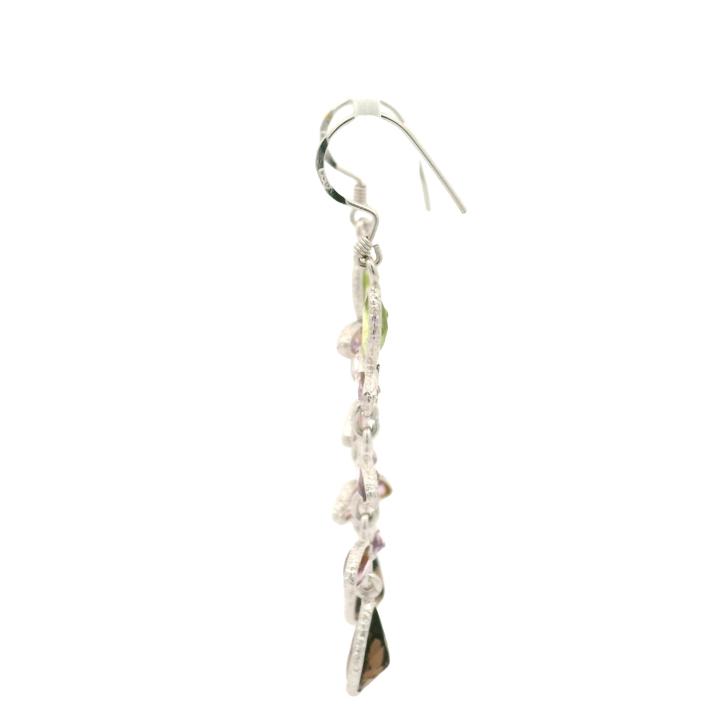 10.10 Ct Smoky Quartz, Peridot 925 Sterling Silver Earrings