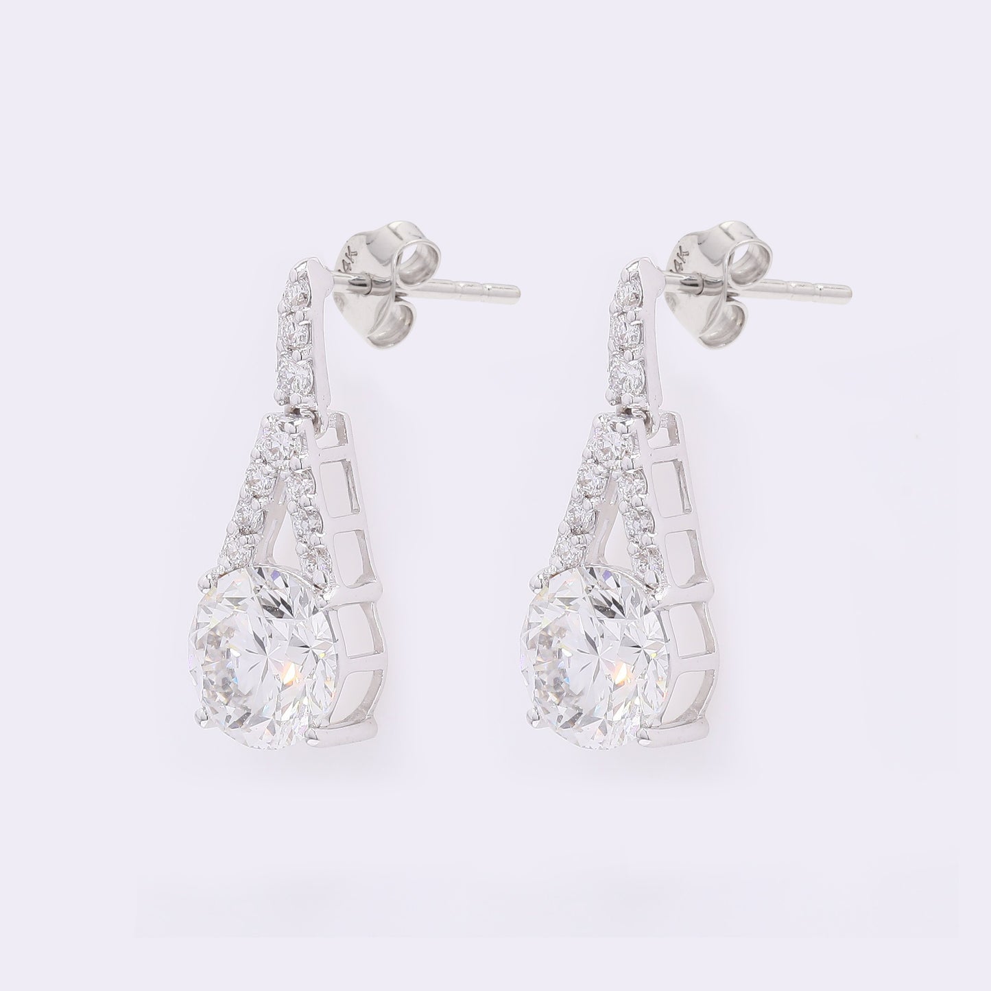 3.22 Carats Lab Grown Diamond 14K Gold Earrings
