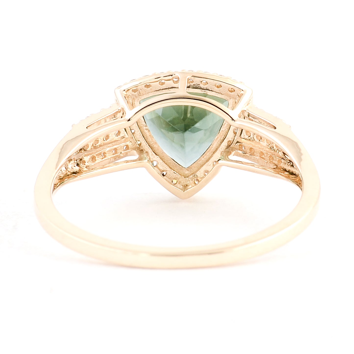 1.36 Ct Triangular Mixed Cut Natural Tourmaline 14K Gold Ring