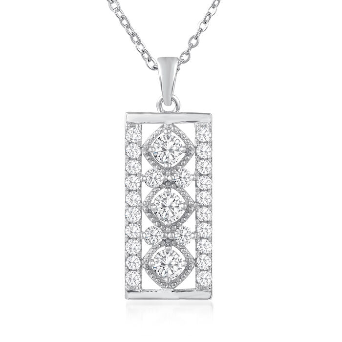 1.51 ct.Moissanite Pendant Necklace in Sterling Silver