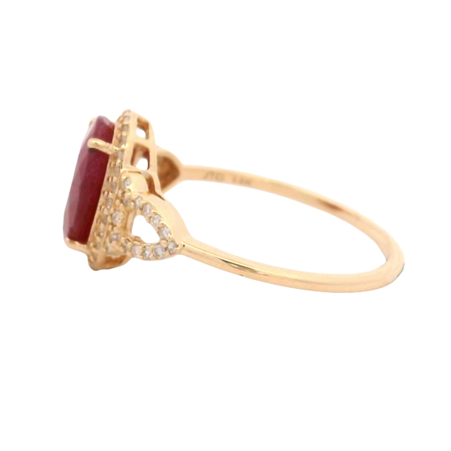 2.57 Ct Oval Mixed Cut Natural Corundum Ruby 14K Gold Ring