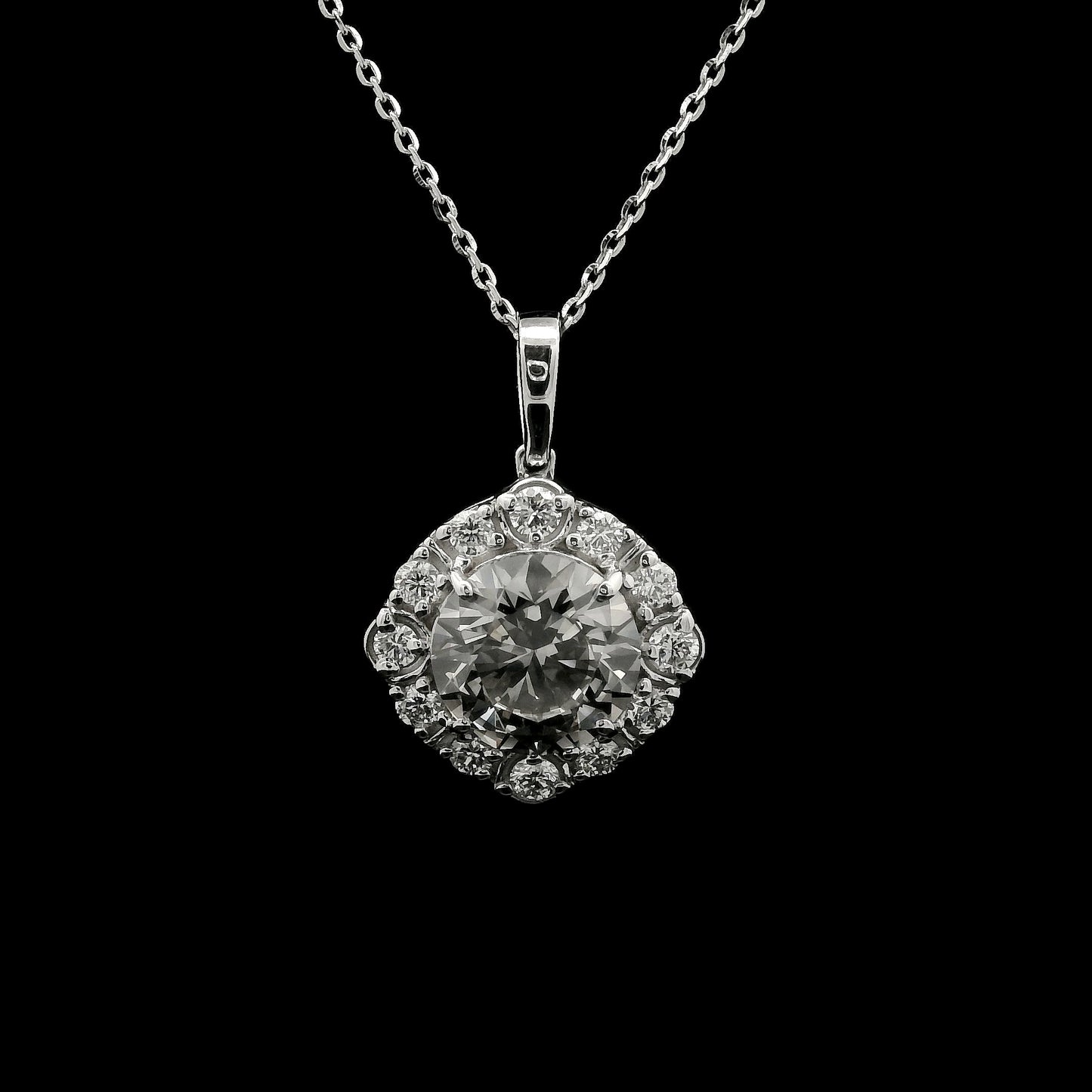 2.46 Carats Lab Grown Diamond 14K Gold Pendant
