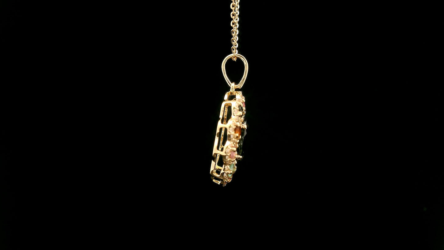 1.83 Ct Oval Tourmaline 14K Gold Pendant