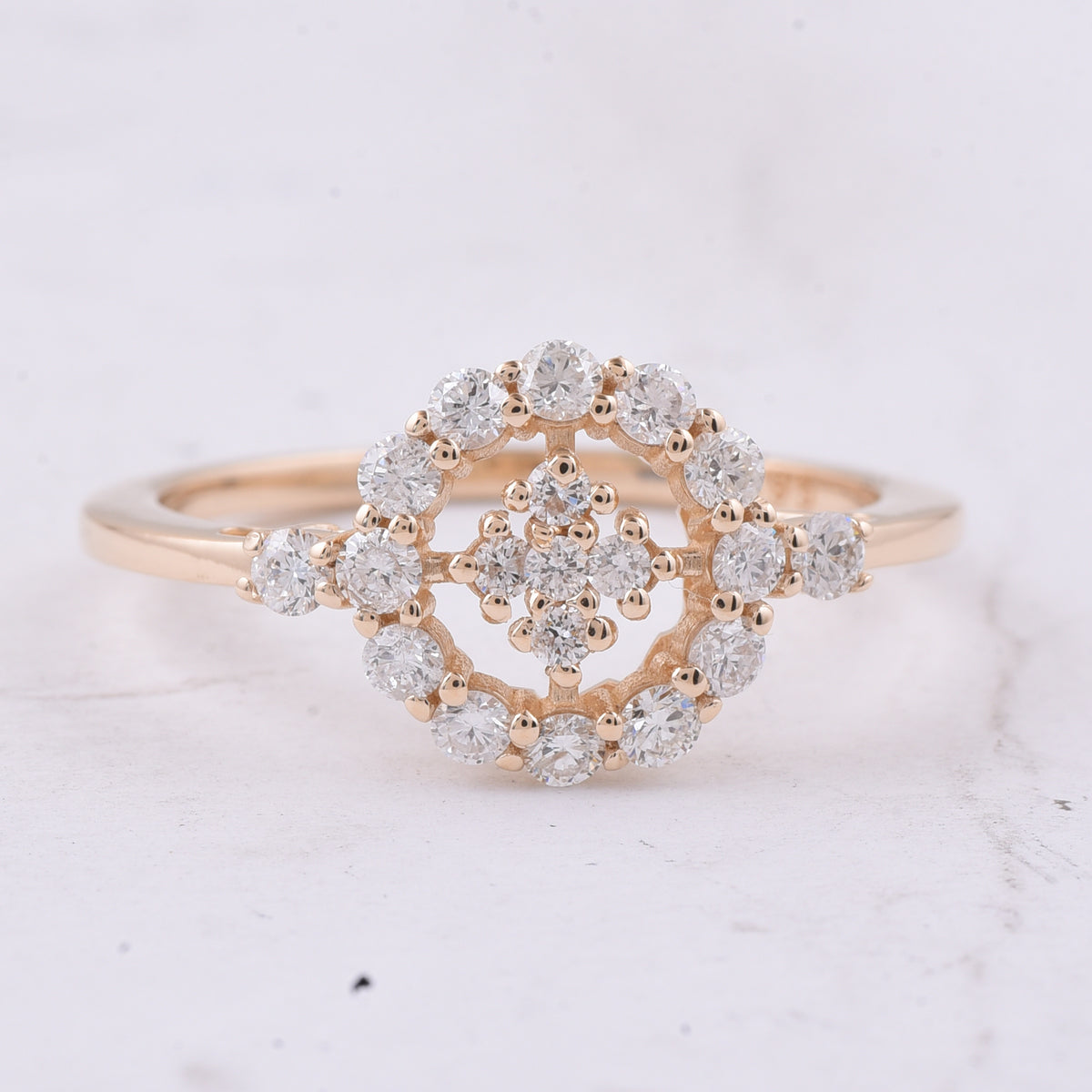 0.60 Ct Round Natural Diamond 14K Gold Ring